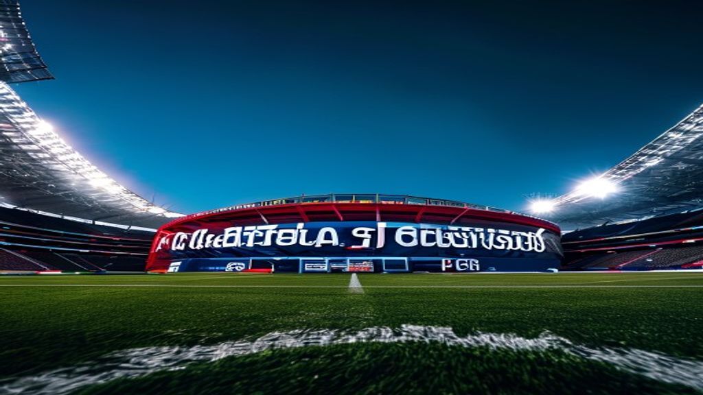 Editorial vector illustration depicting stadium signage restoration after a major international sports tournament.