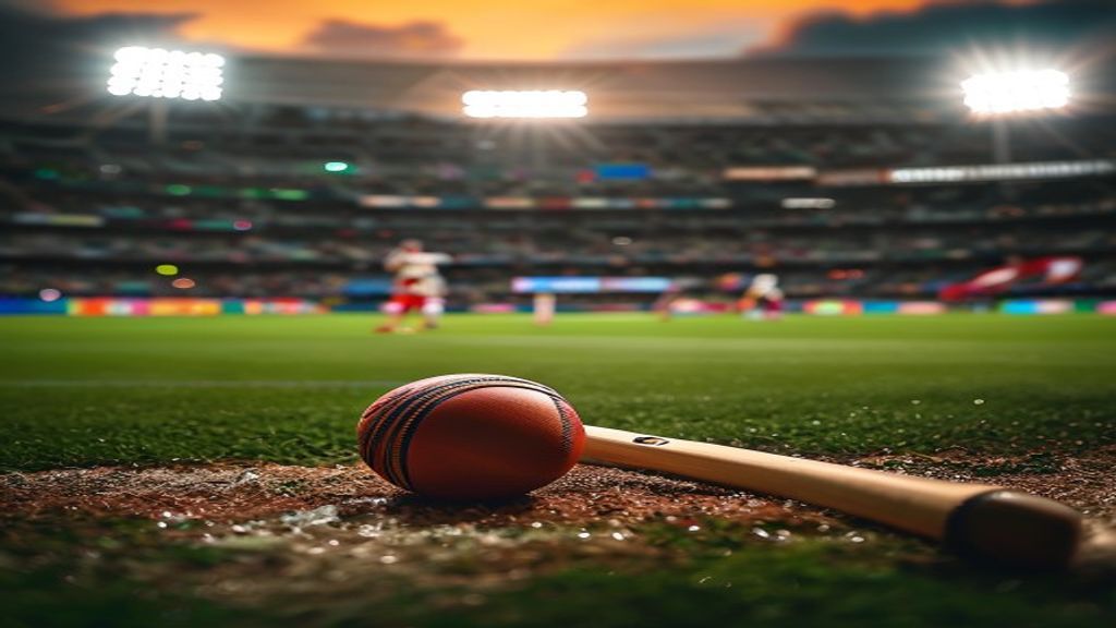 Editorial vector illustration depicting an international cricket match in Cardiff