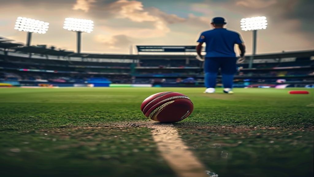 Editorial graphic illustrating a dramatic cricket review and wicket sequence during an ODI match