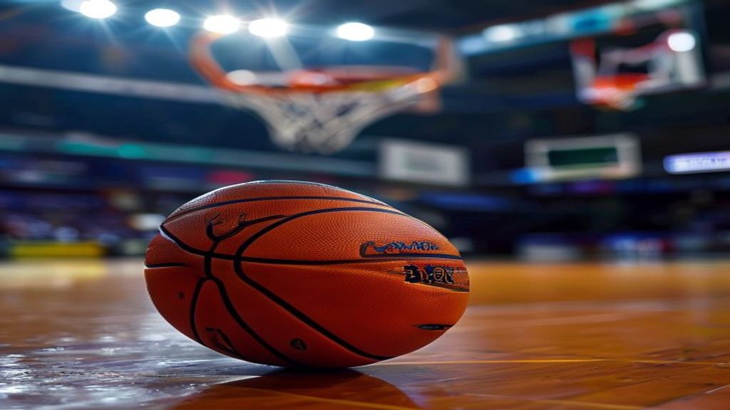 Basketball court setup during discussion on potential LeBron James replacement options for the Los Angeles Lakers
