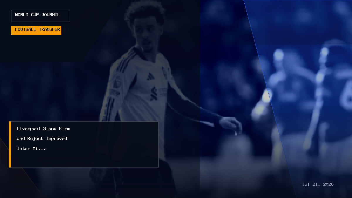 Editorial graphic illustrating Liverpool midfielder Curtis Jones transfer rumors with Inter Milan logo