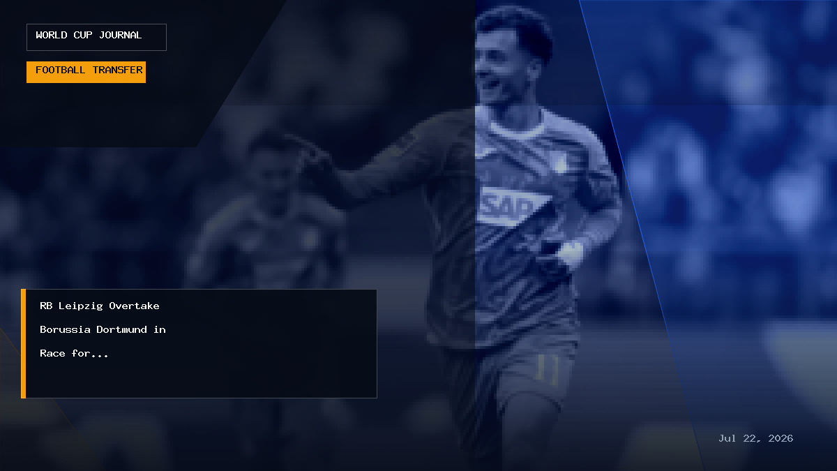 Editorial graphic representing Bundesliga transfer news involving RB Leipzig and TSG Hoffenheim