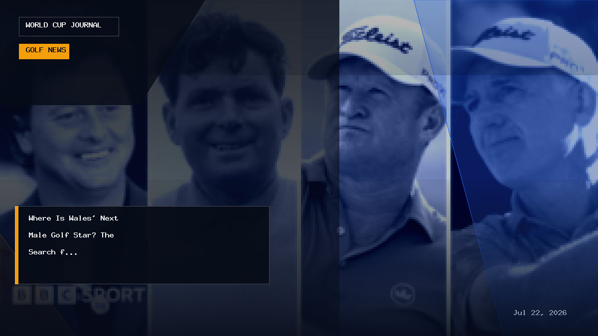 Graphic illustration representing the search for Wales' next major golf star.