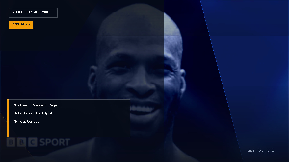 Editorial graphic illustrating Michael 'Venom' Page versus Nursulton Ruziboev for UFC Paris
