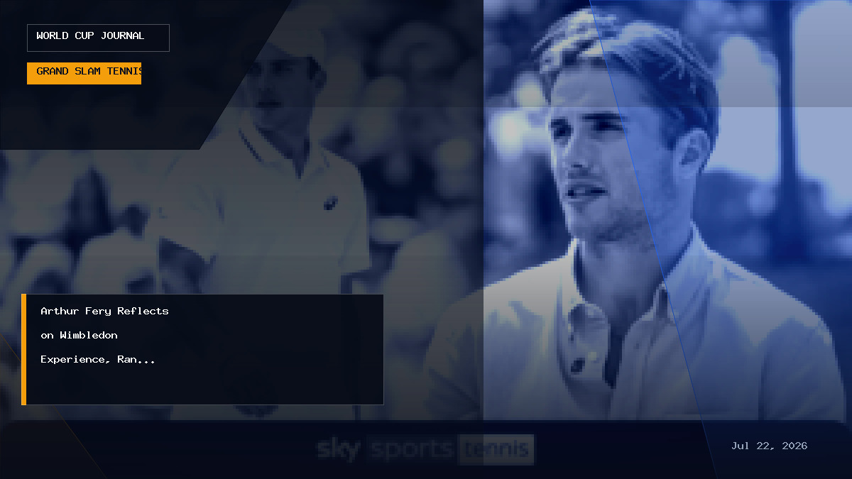 Editorial illustration representing British tennis player Arthur Fery and ATP world ranking progress
