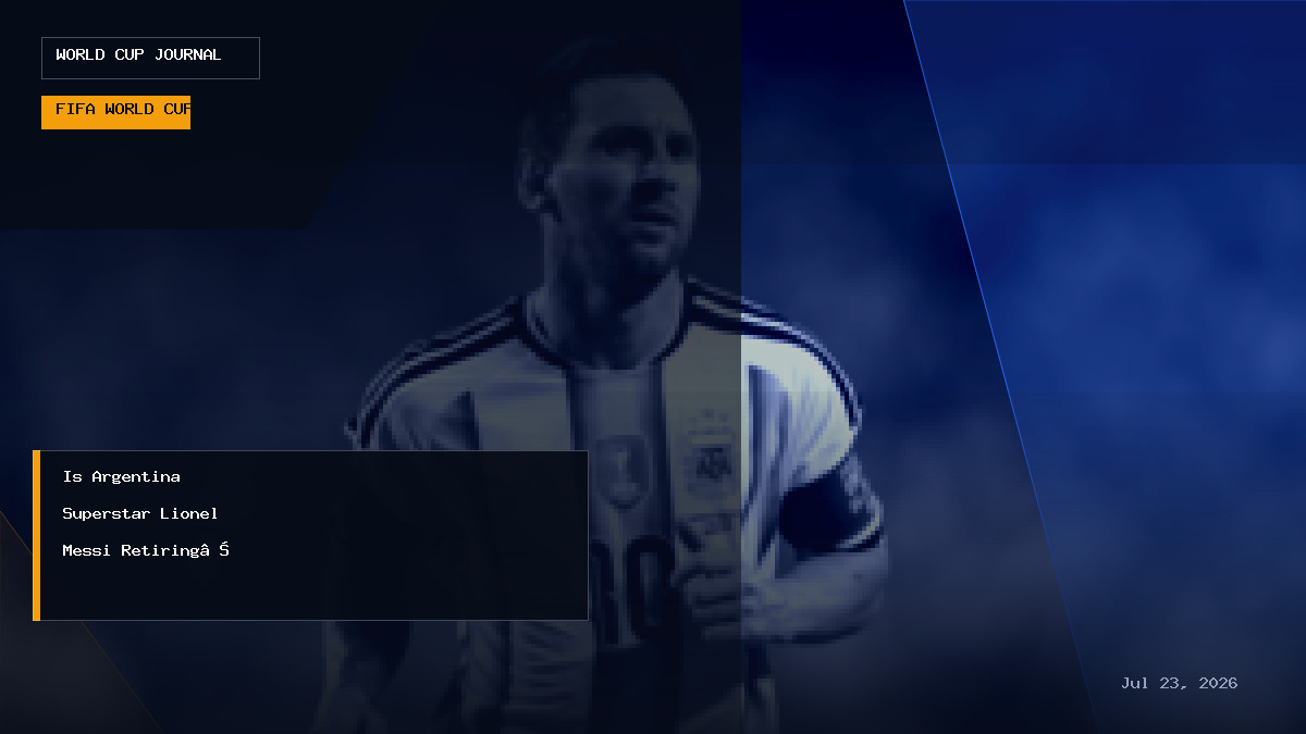 Editorial graphic representation of Argentina national football jersey number 10 and World Cup emblem