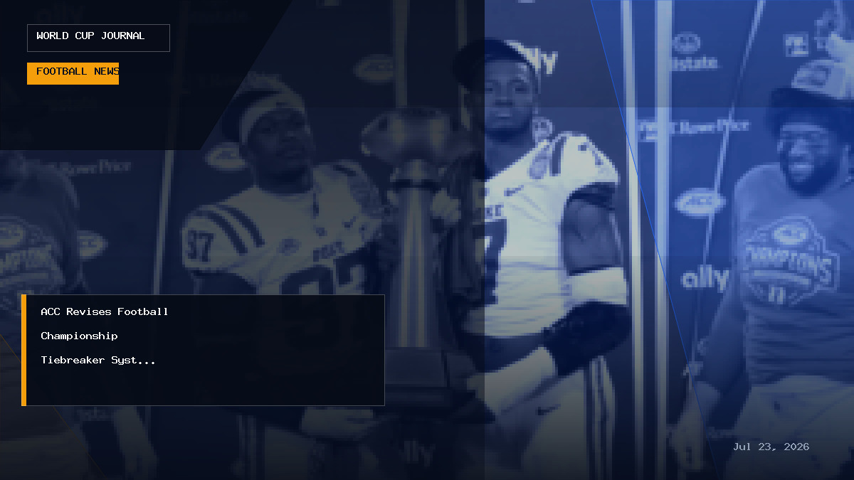 Illustration showing ACC football graphic and tiebreaker rules concept