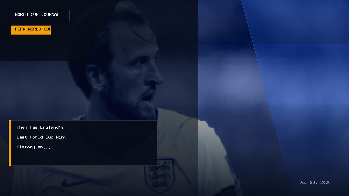 Editorial graphic illustrating England's historic 1966 World Cup victory