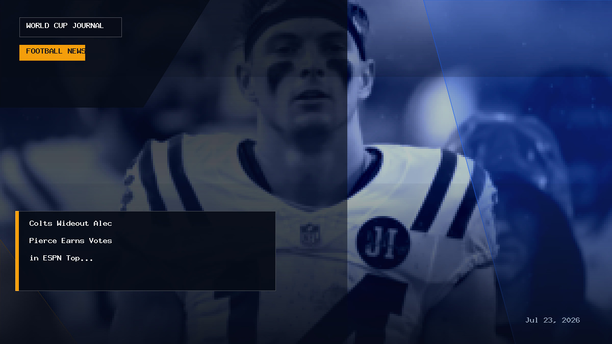 Graphic illustration representing Indianapolis Colts wide receiver Alec Pierce in an NFL wideout ranking survey concept